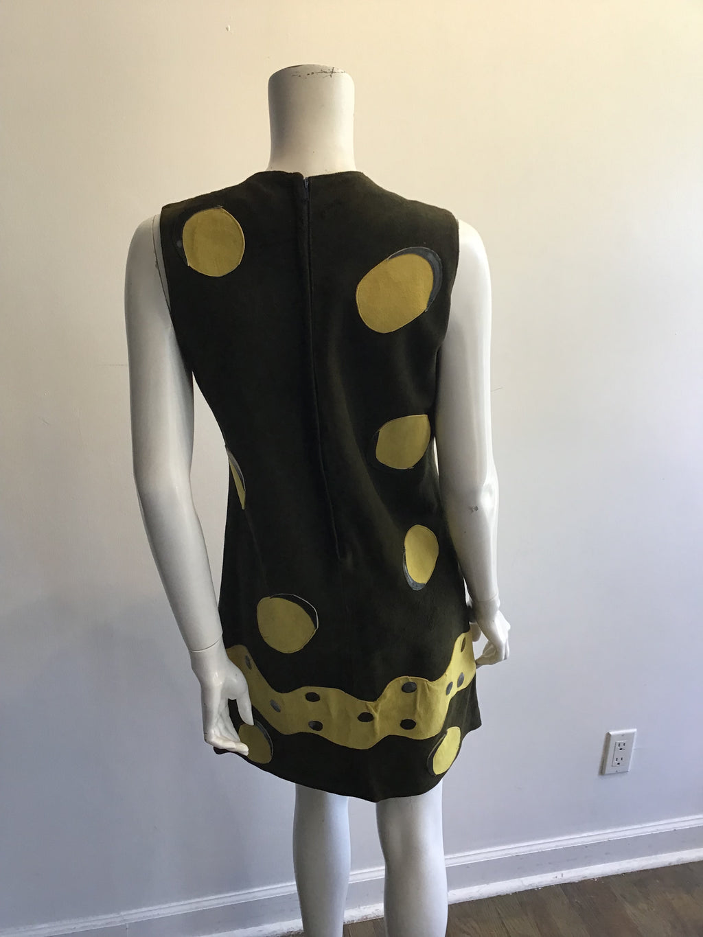 1960’s Olive Green Ultra Suede Dress Size 8