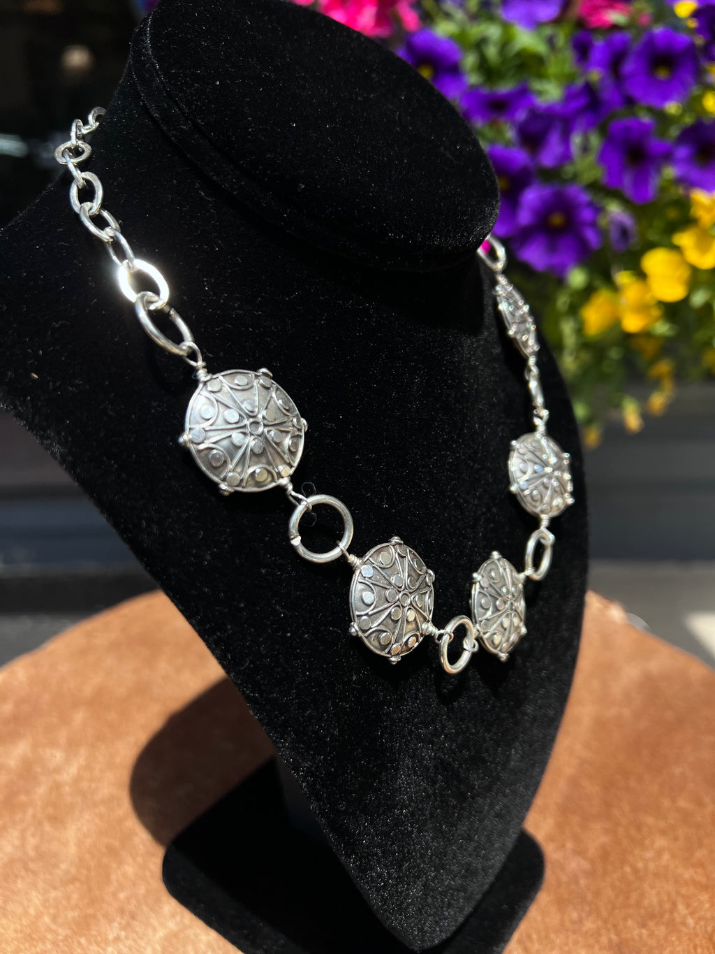 Sterling Silver 3d Station  Necklace