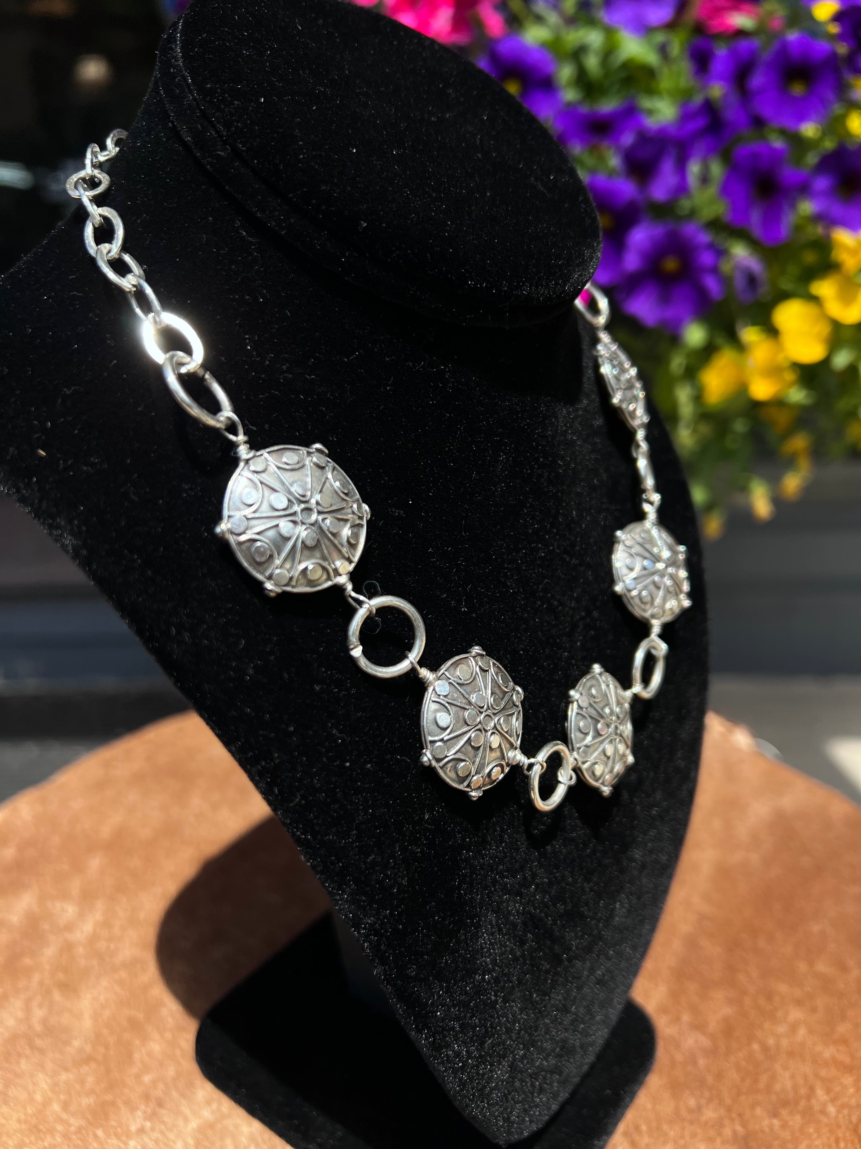 Sterling Silver 3d Station  Necklace