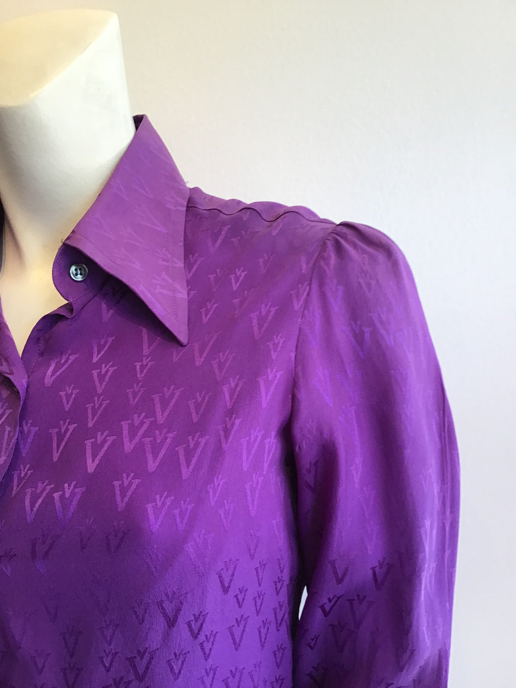 1970’s Purple Silk Valentino Blouse Size 6