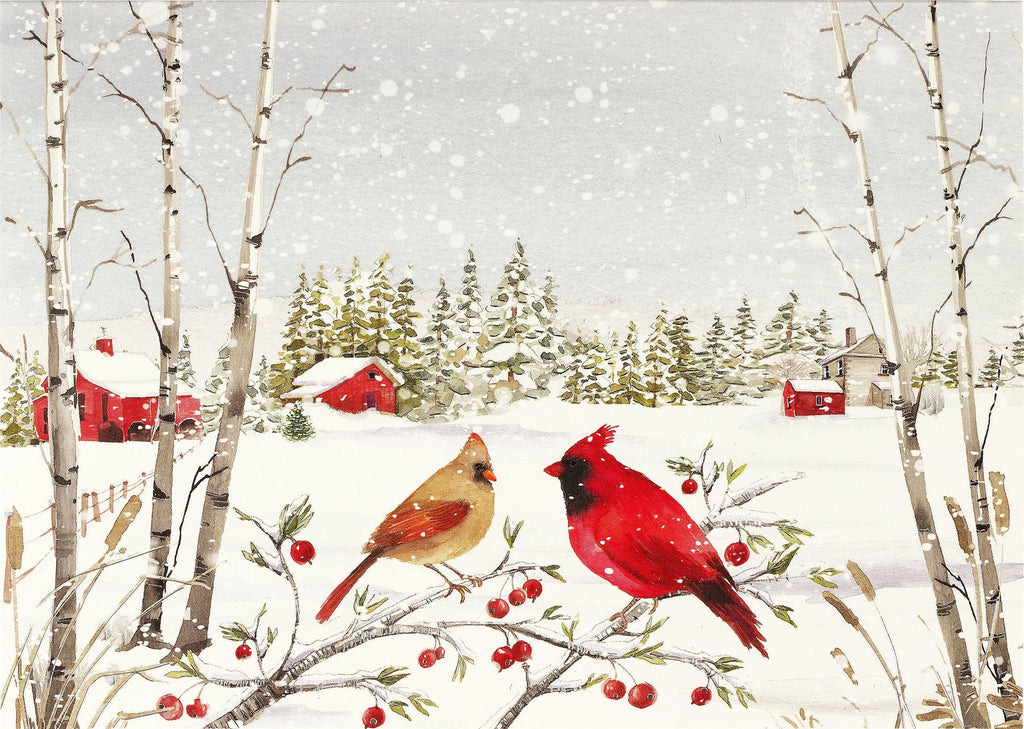 Cardinals In Winter Dix Holiday Boxed Cards
