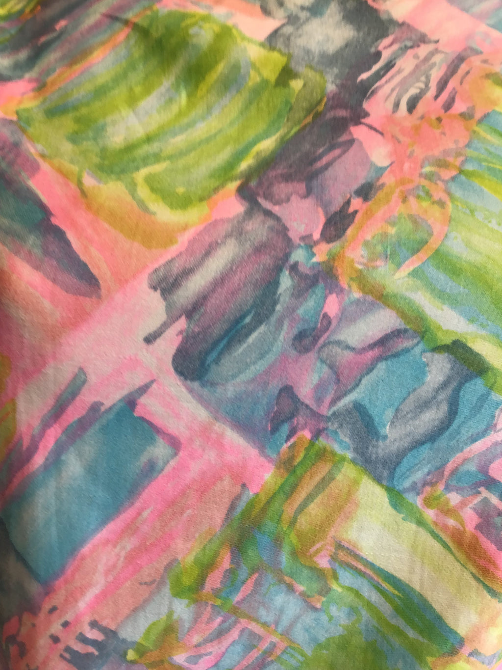 1960’s Cotton Pink/Lime Green/Blue/Yellow Janet Lynn Shift Dress Size 8