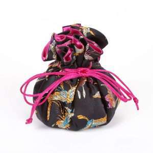 Butterfly & Dragonfly Brocade Jewelry Pouch