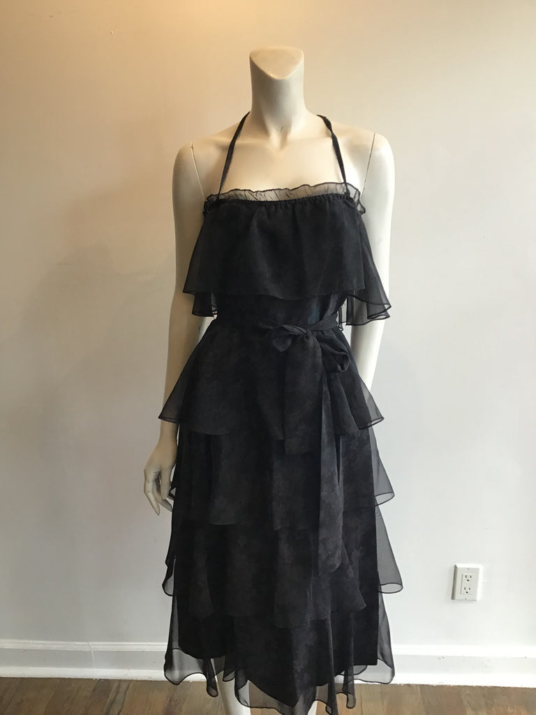 1970's Black Tiered Dress