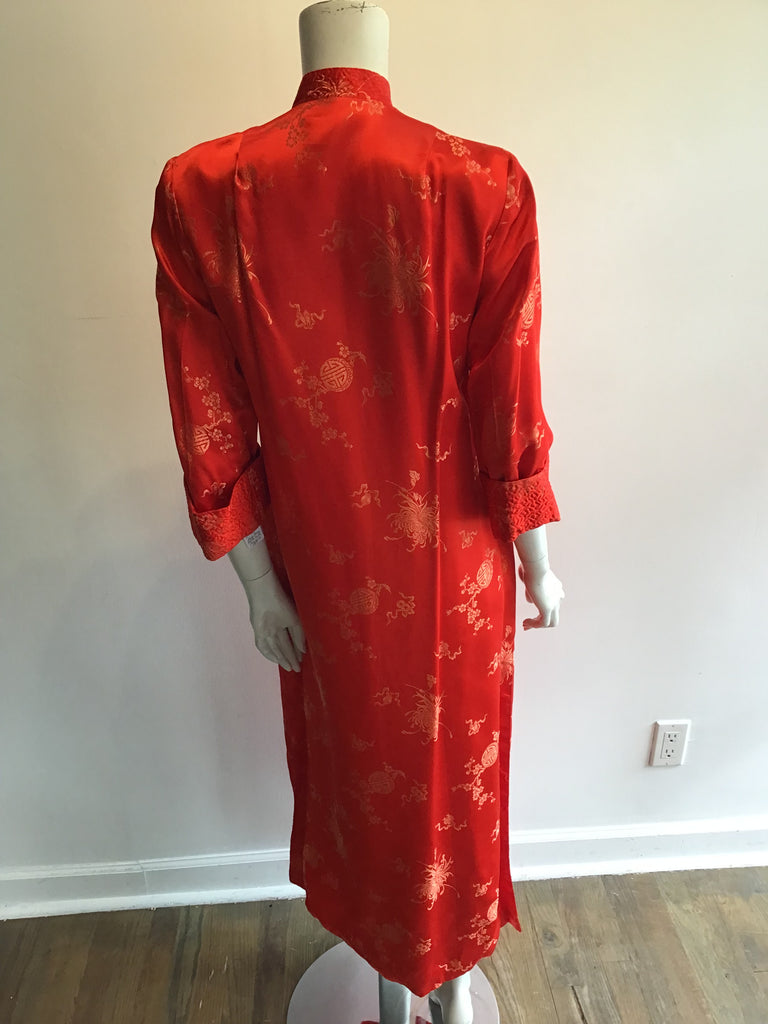 1960’s Silk Red  Chinese Robe Size 8