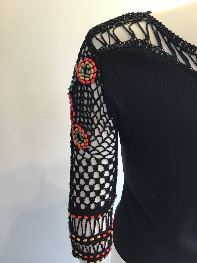 1990s Vicoise Vlack Knitted Top by Joseph A Size 6