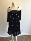 1980’s Black/White Silk Bellville Sassoon Cocktail Dress Size 8