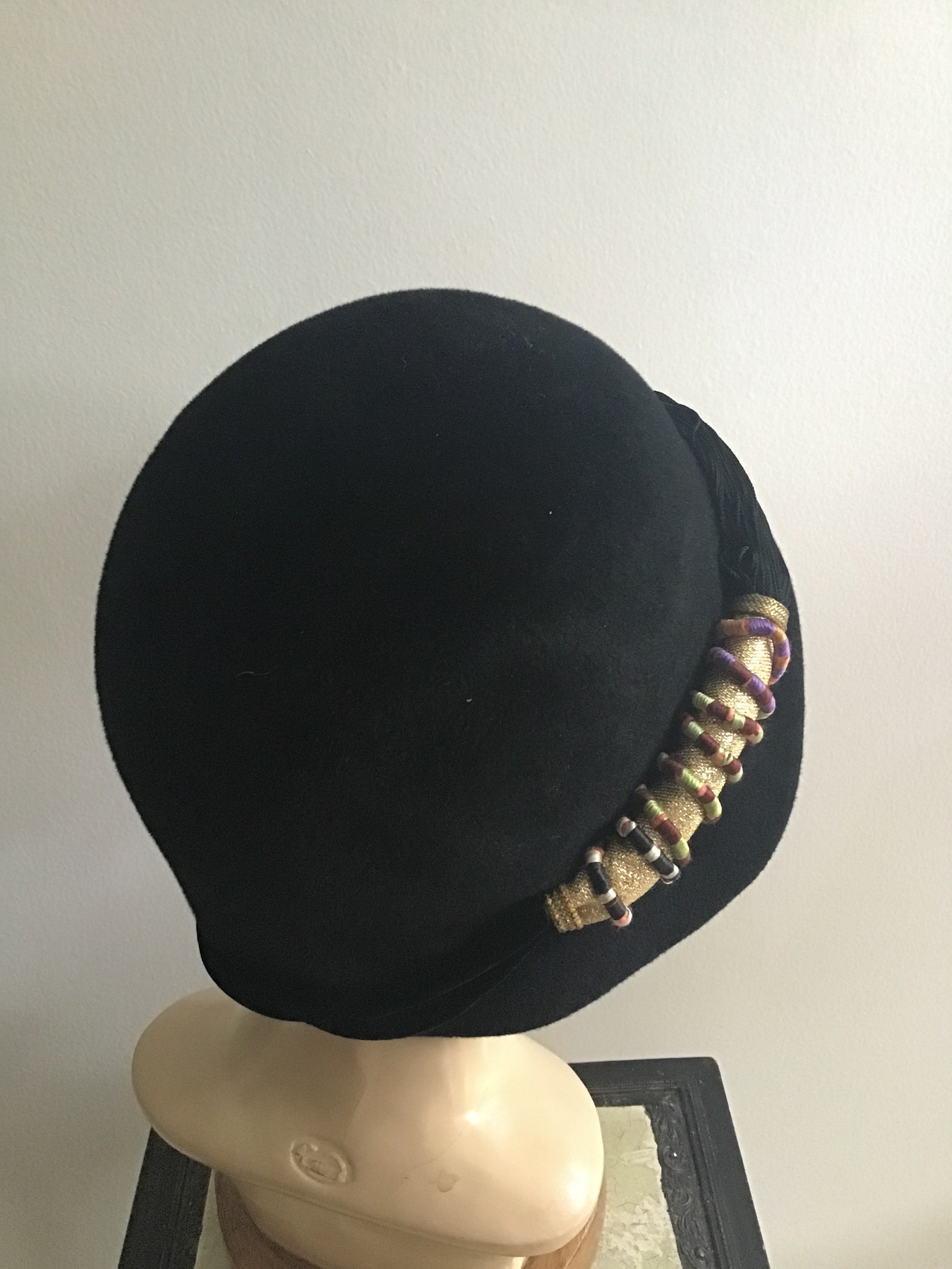 1960s Don Marshall Velvet Cloche Hat