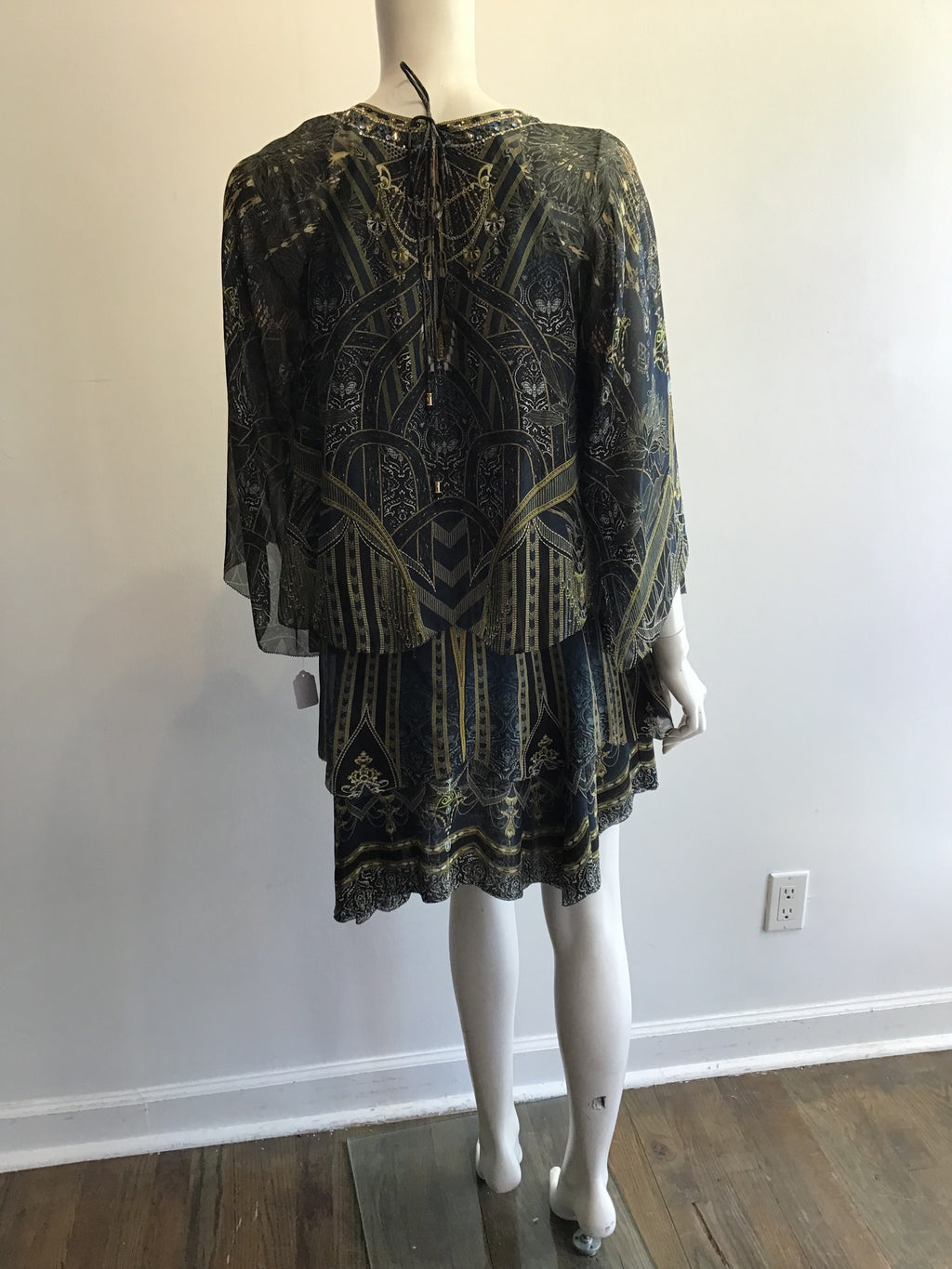 2000’s Camilla Blue and Green Silk Mini Dress Size 8/10