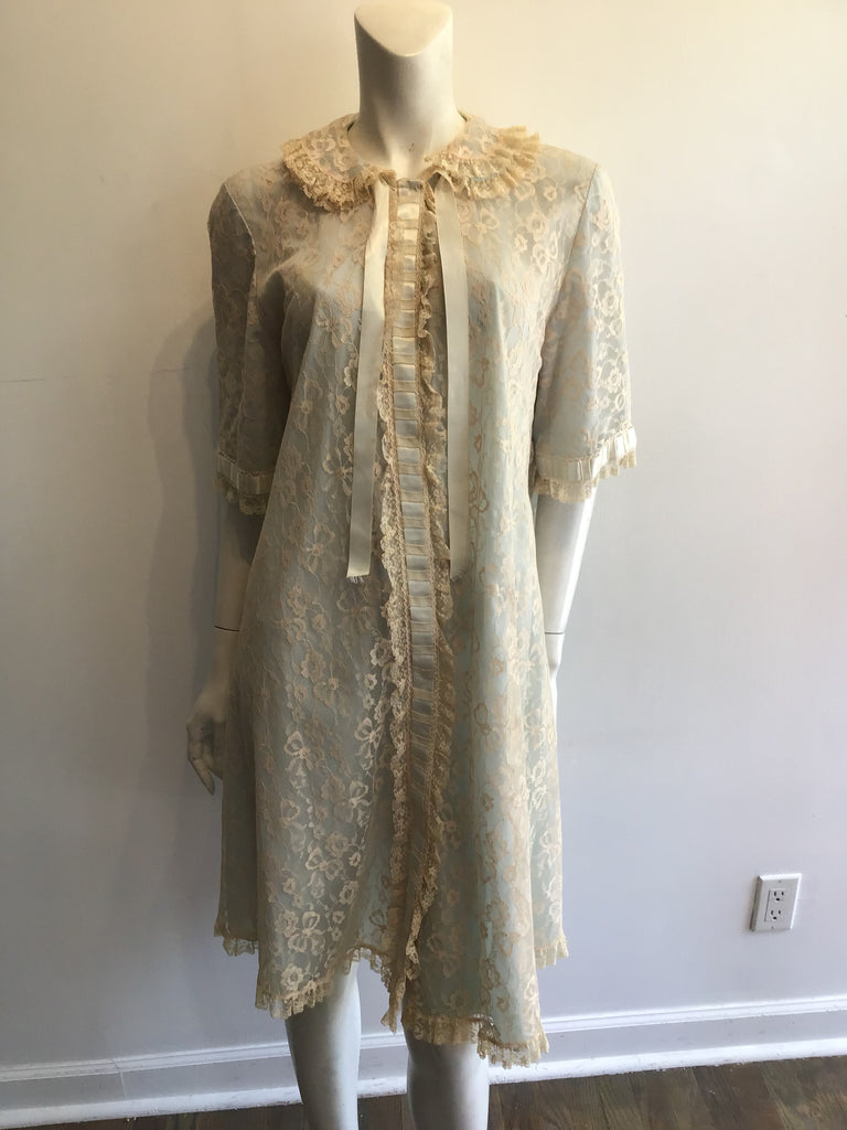 1950’s Silk/Cotton Lace Odette Barsa Robe Size 8