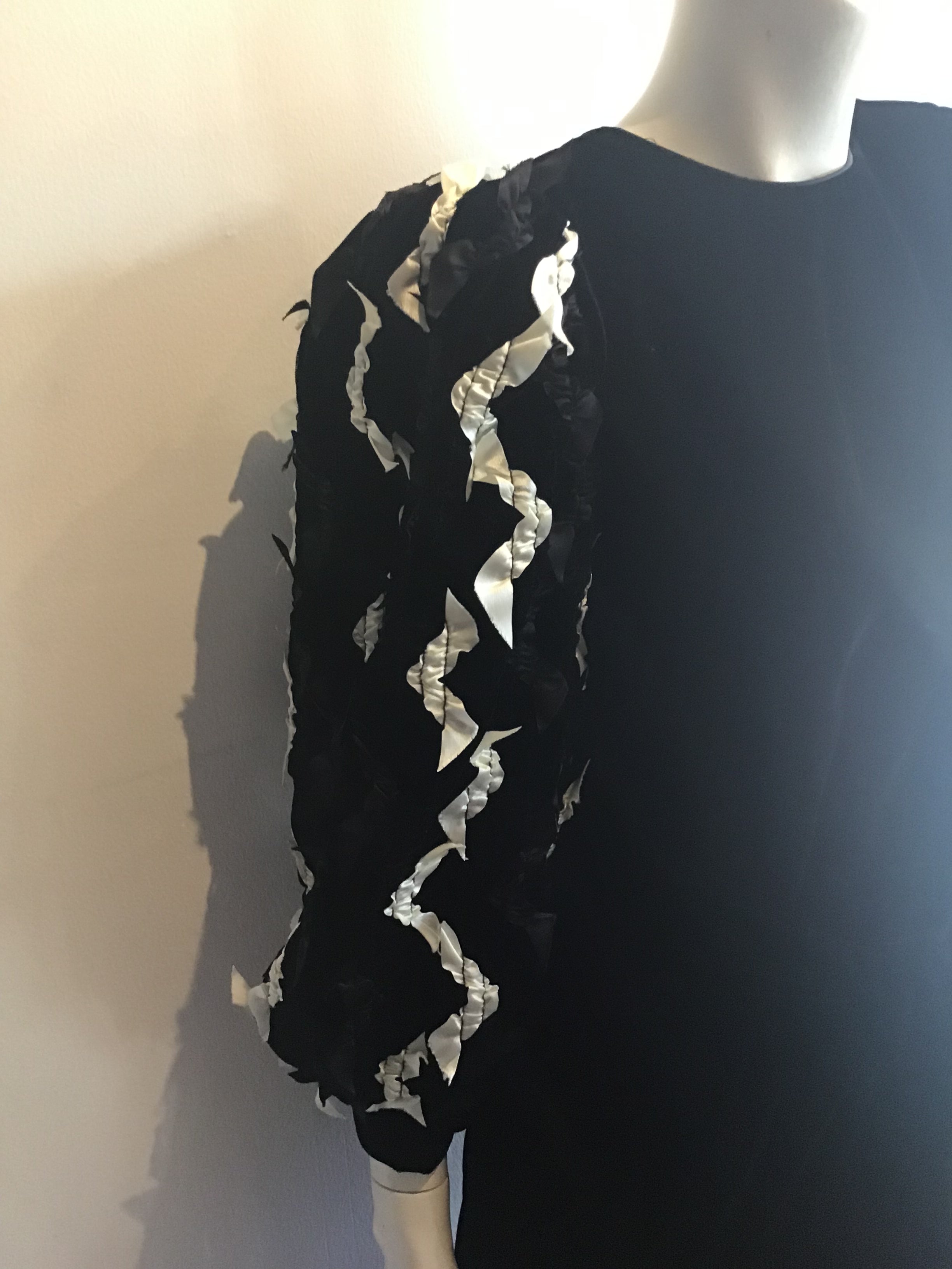 1980's David Brown for Saks Black Velvet Evening Dress