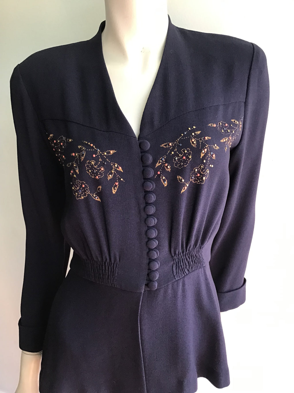 1980’s Blue Crepe Zelda Jacket Size 4