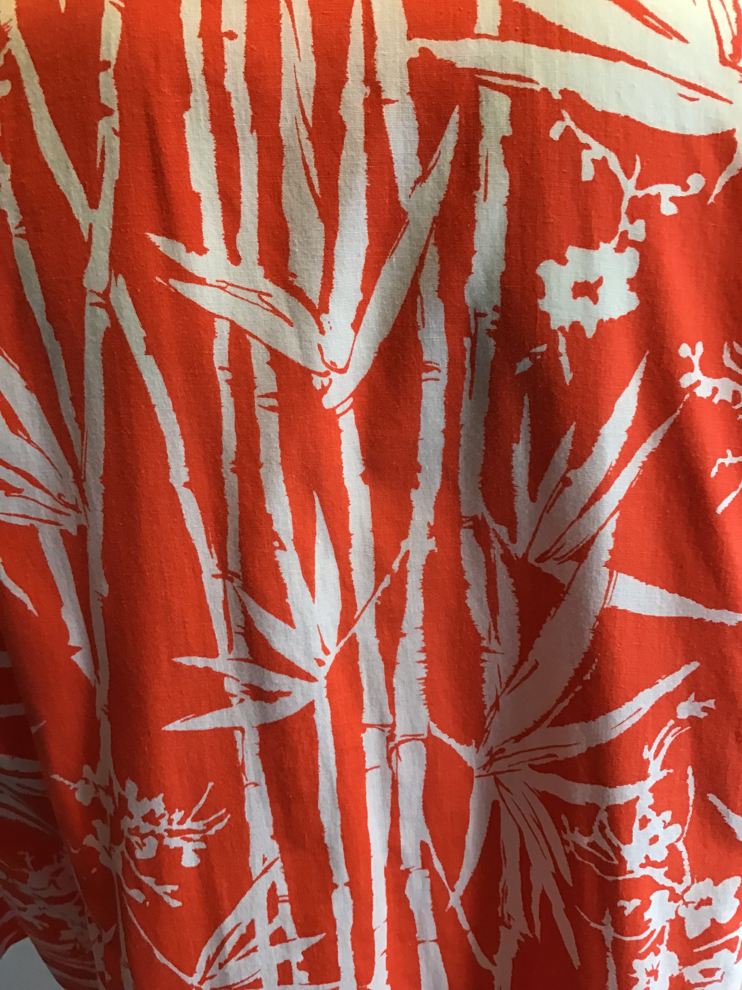 1960s Bergdorf Orange and White Caftan Size Up to 12