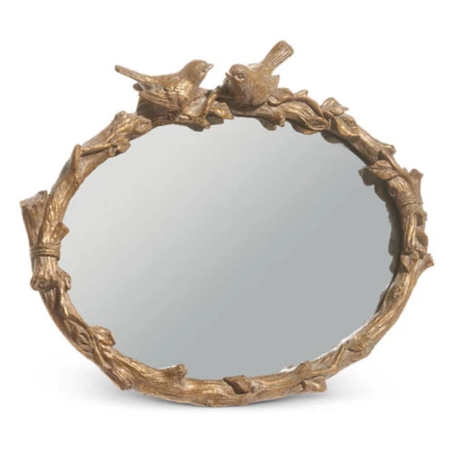 9" Bird on Branch Mirror Frame