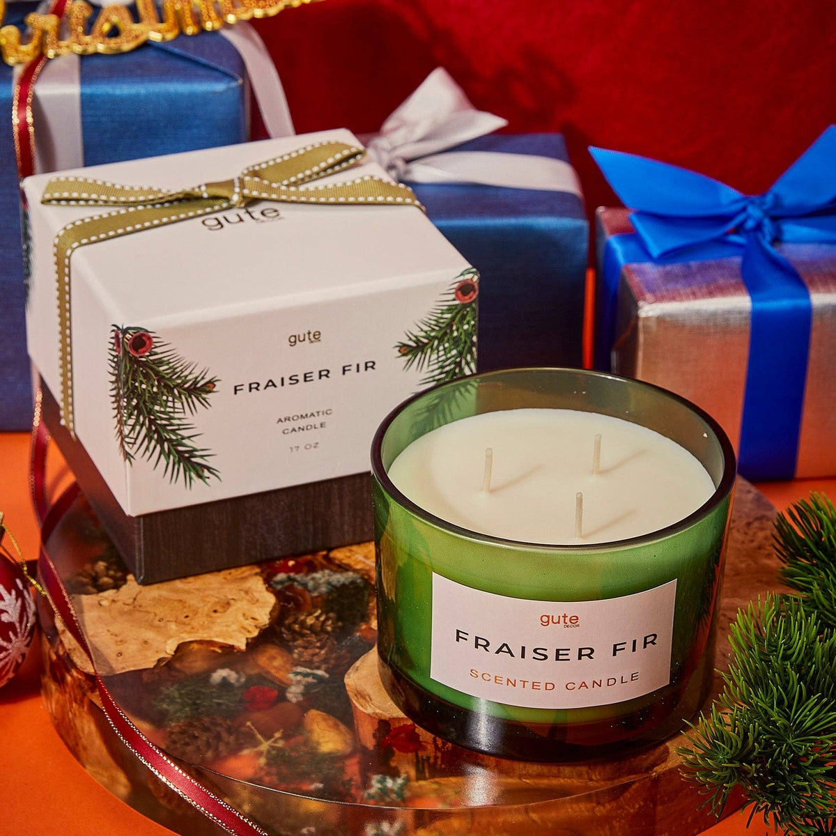 Fir 3-Wick Festive Scented Soy Candle 17oz - Holiday