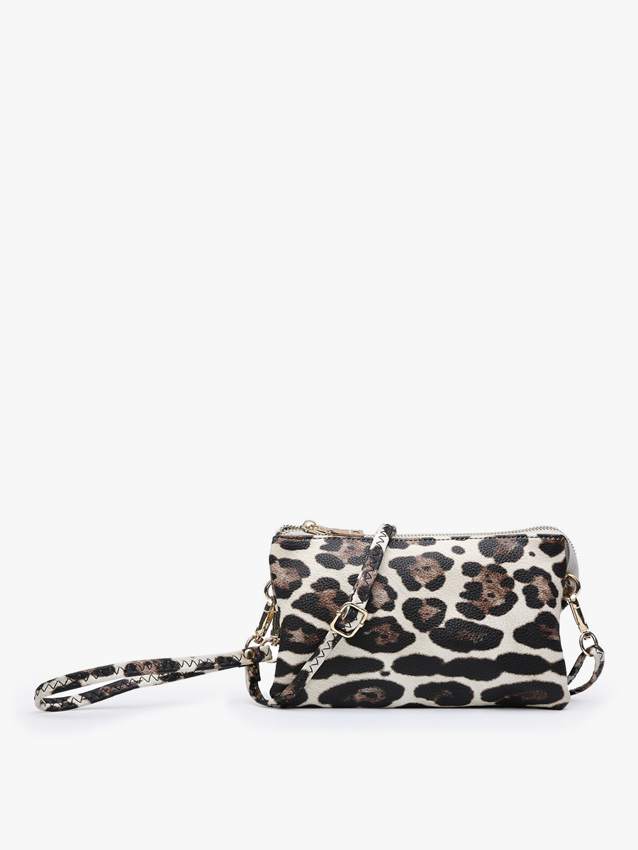 Riley Leopard 3 Compartment Crossbody/Wristlet | M013LP