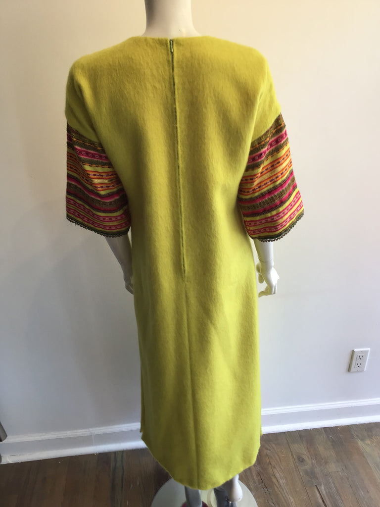 1960’s Canary Yellow Mohair Wool Dress Size 4