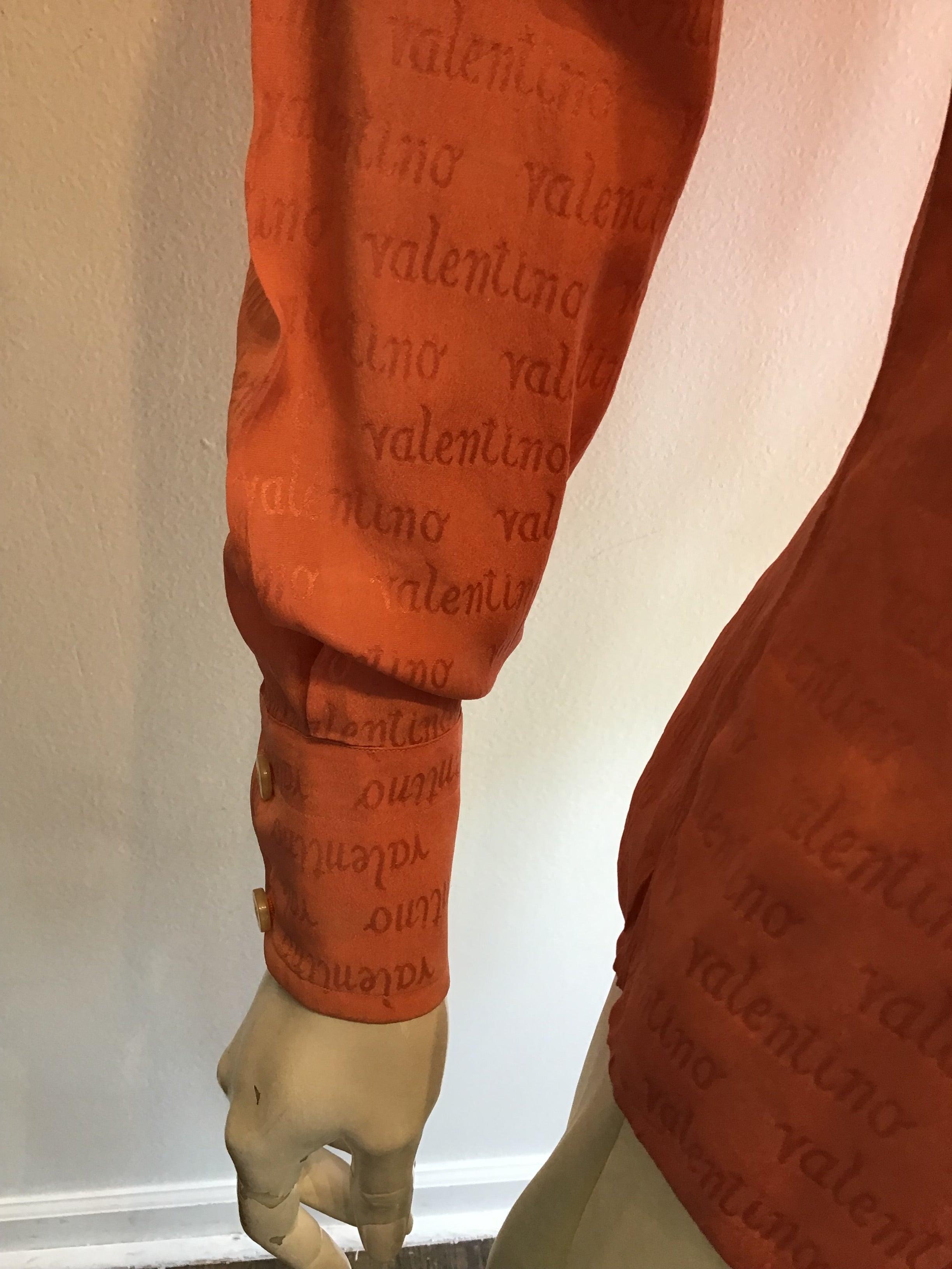 1970’s Valentino Orange Silk Blouse Size 6