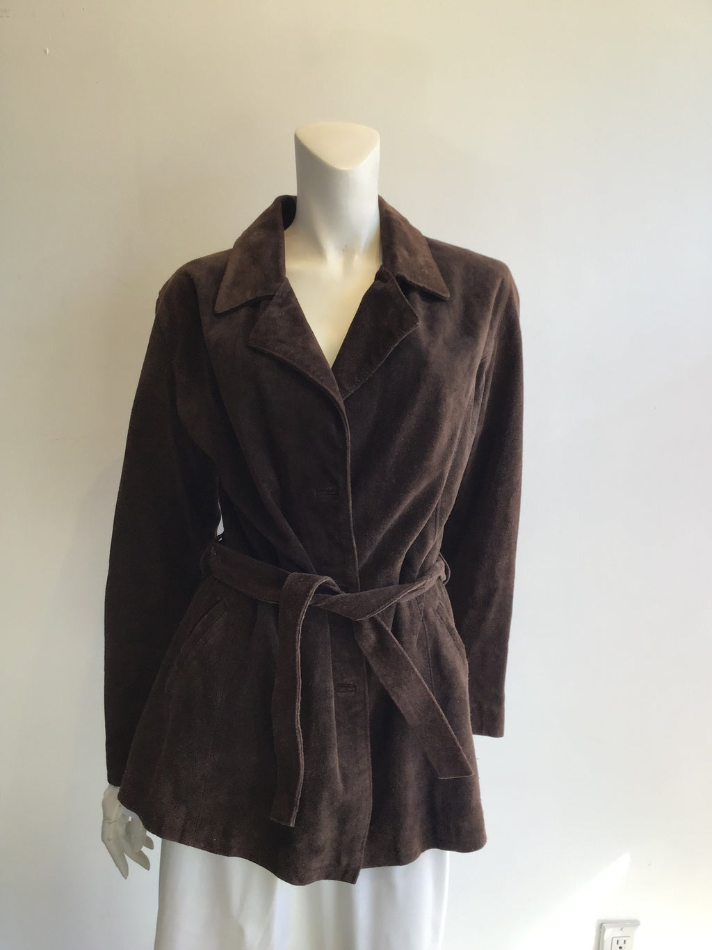 1970s Chocolate Brown Suede Jacket Size 8
