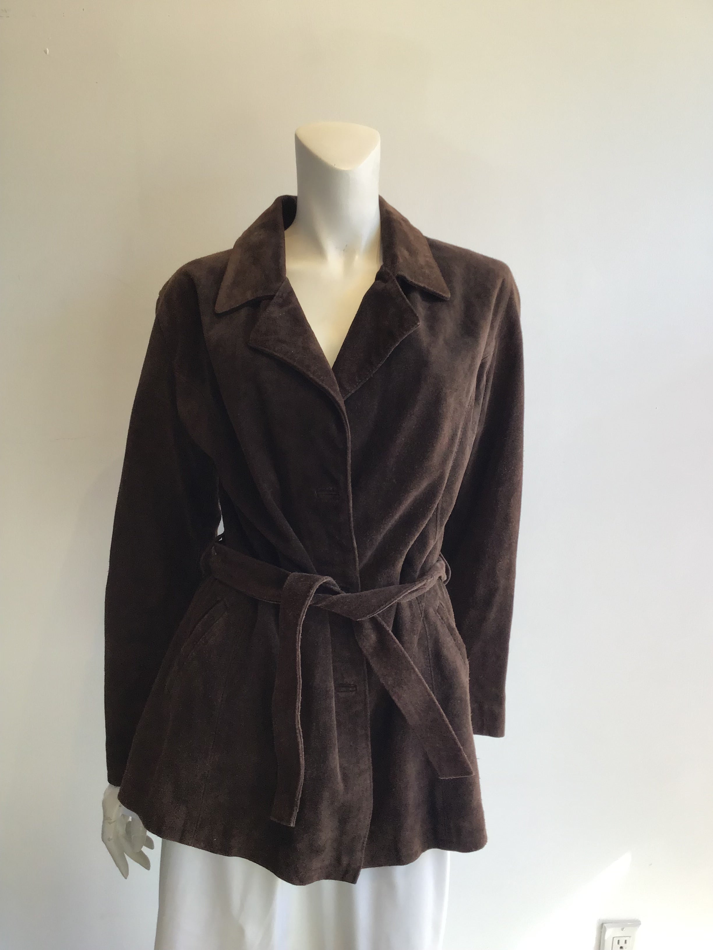1970s Chocolate Brown Suede Jacket Size 8