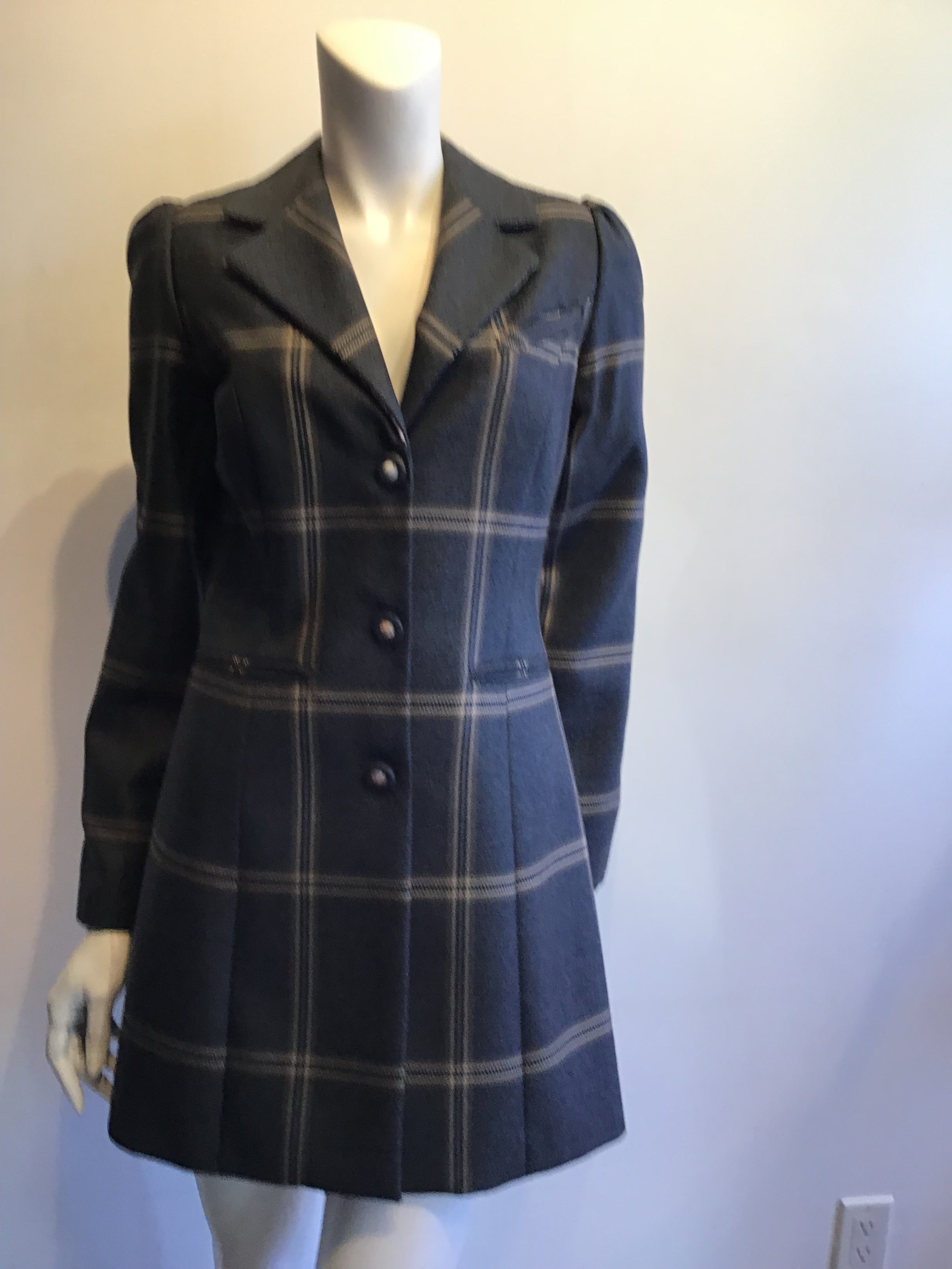 2000’s Gabriela Rose Wool Brown Plaid Jacket Size 6/7
