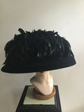 Black Couture B. Michael vintage 1999 hat with feathers 