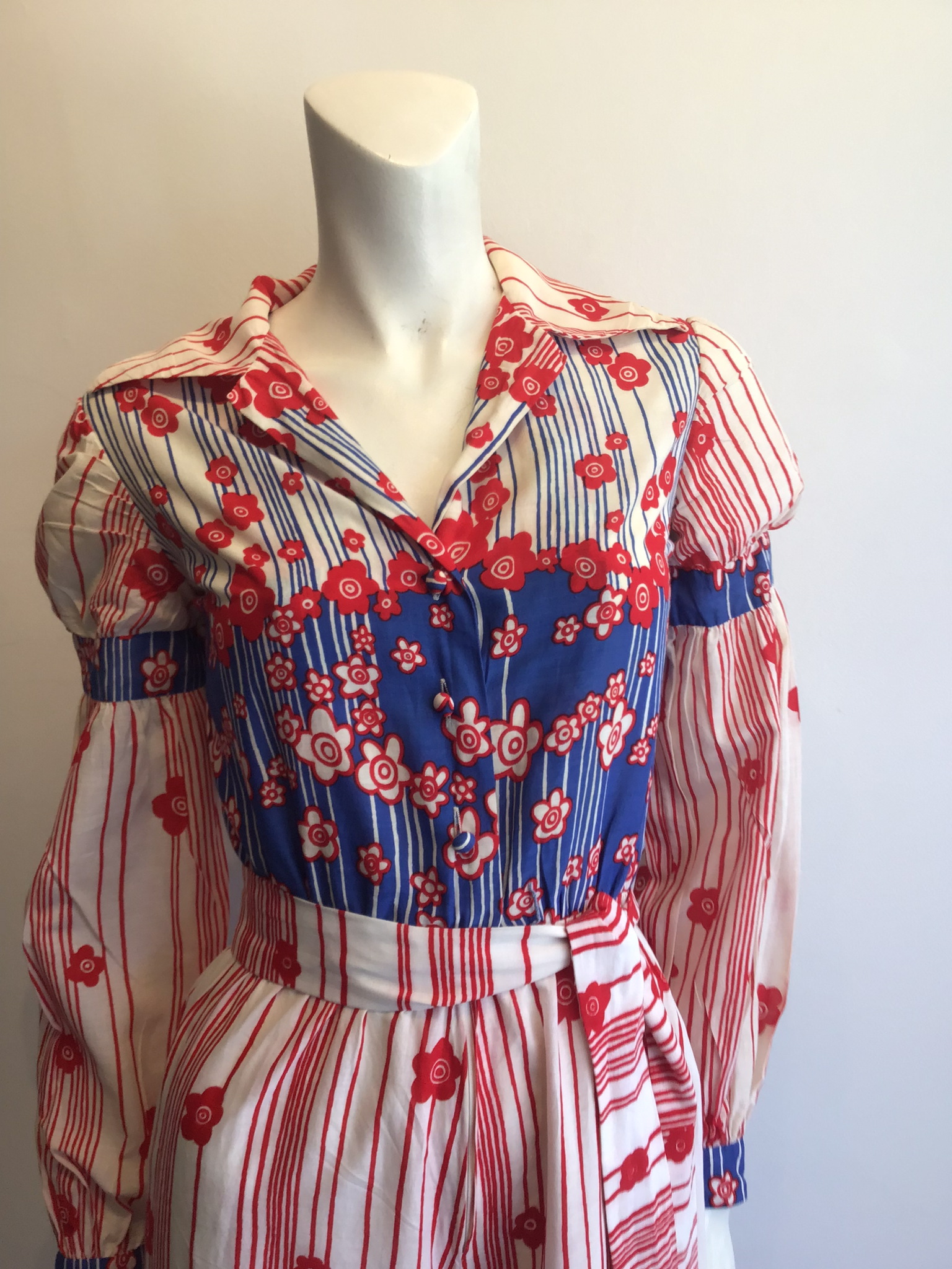 1970’s red,White and Blue Cotton Malcolm Starr Jumpsuit Size 6