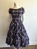 1950’s Pink/Charcoal Cotton Day Dress Size 6