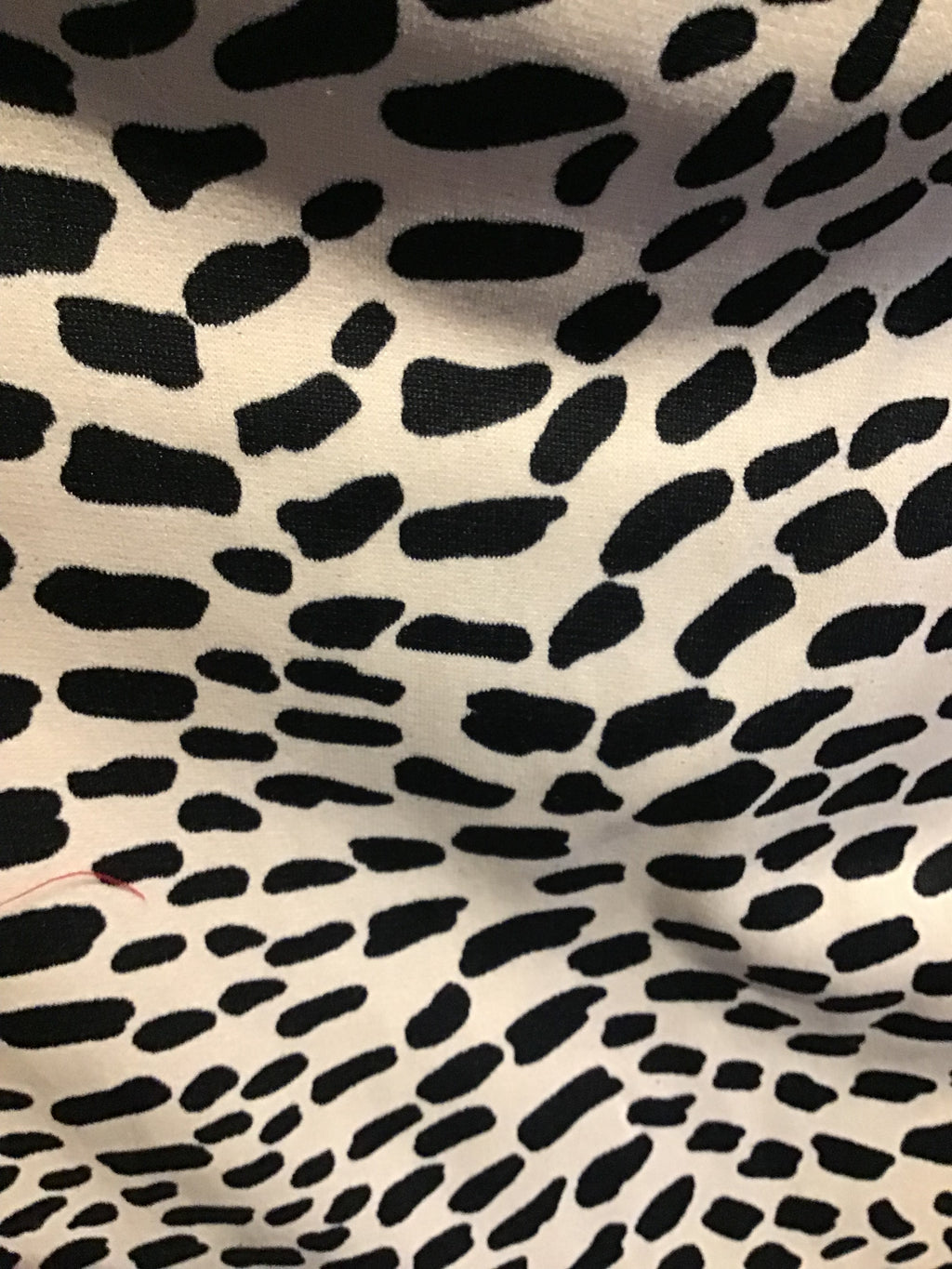 1970’s Richard Kaplan Cream/Black Printed Polyester Dress Size 8