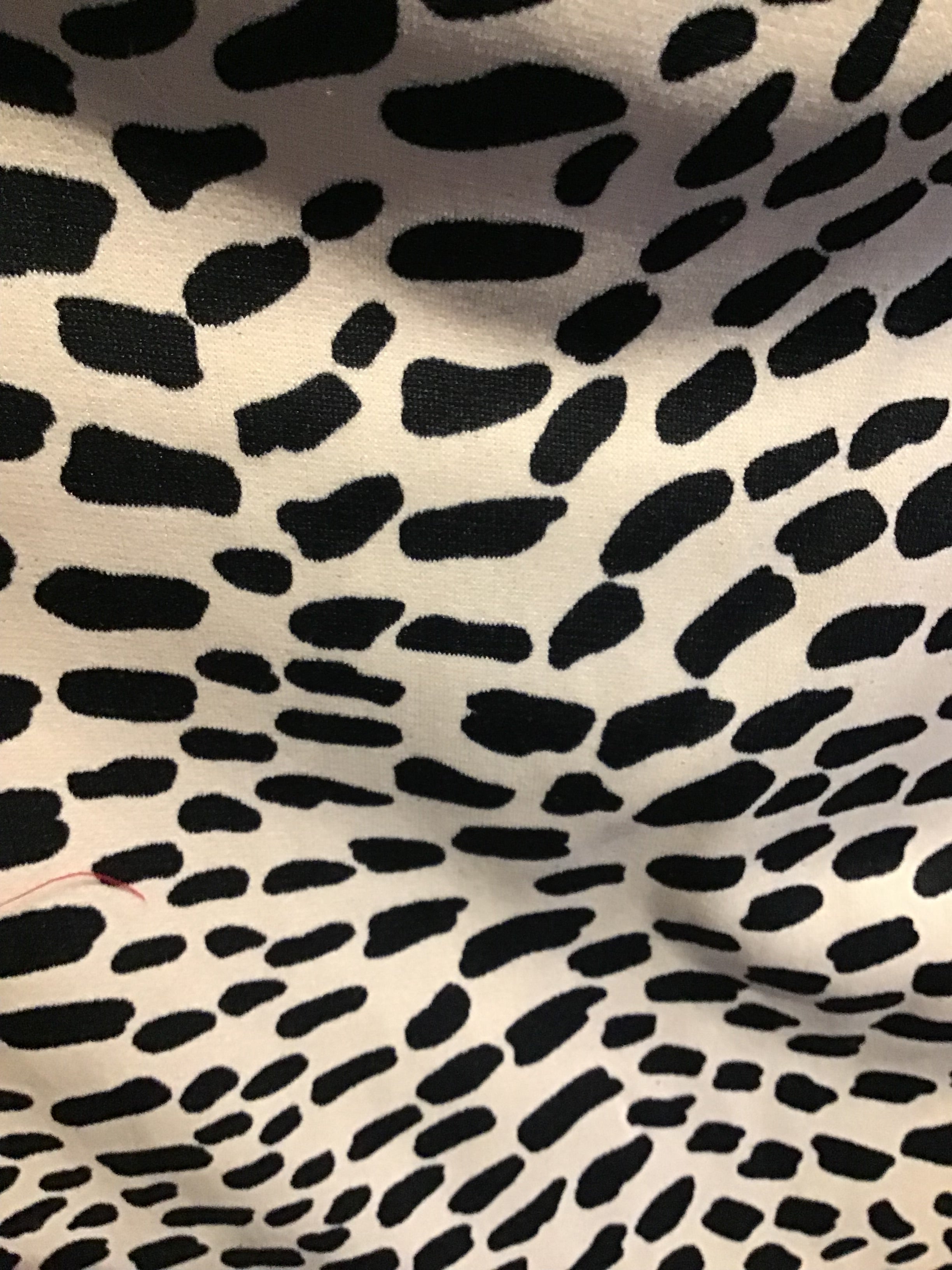 1970’s Richard Kaplan Cream/Black Printed Polyester Dress Size 8
