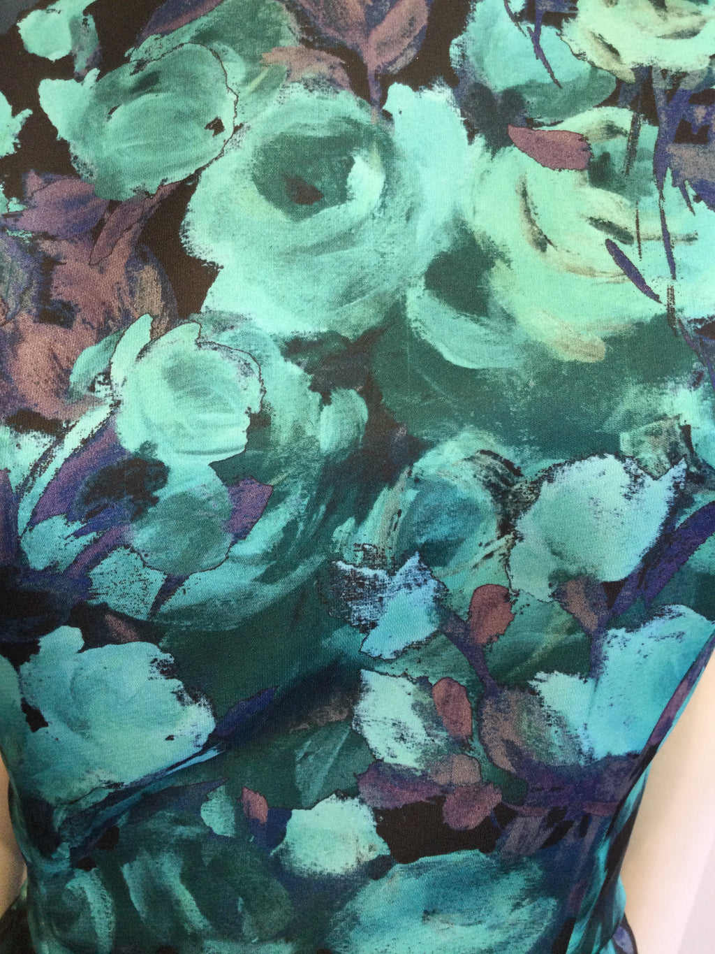 2000’s Lela Rose Blue Floral Silk Dress Size 8