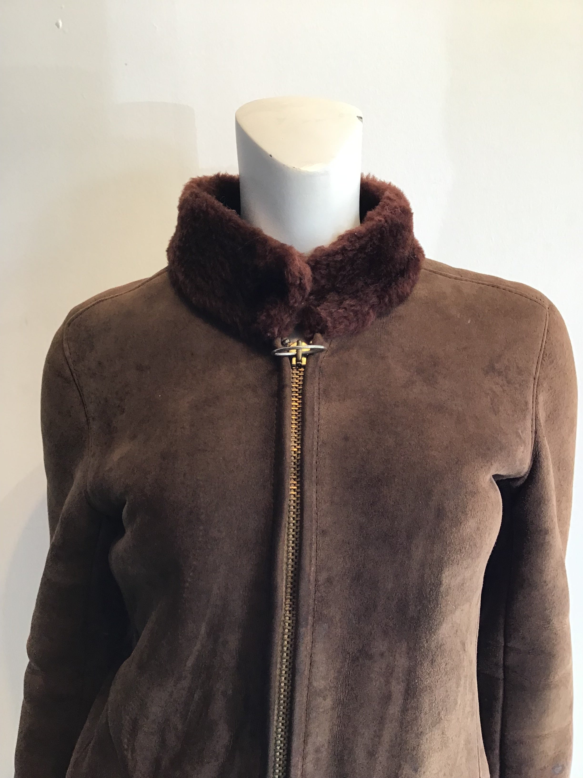 Late 1960s Pierre Cardin Brown Suede Coat Size 6