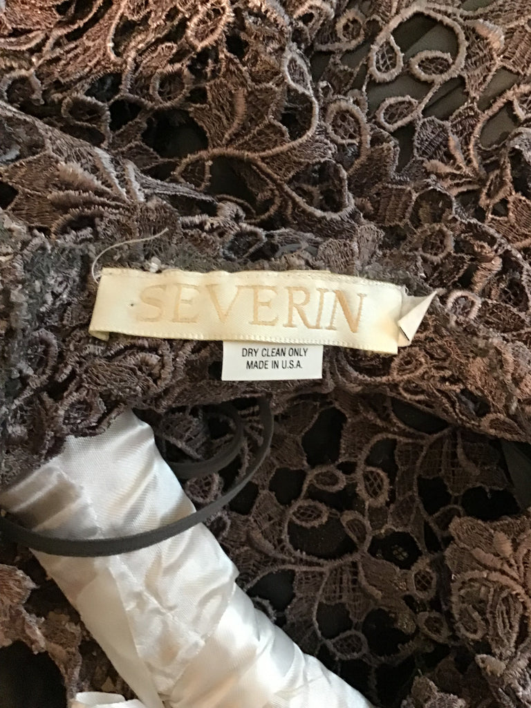 1990s Severin Cotton and Rayon Lace Dress with Slip Size 8