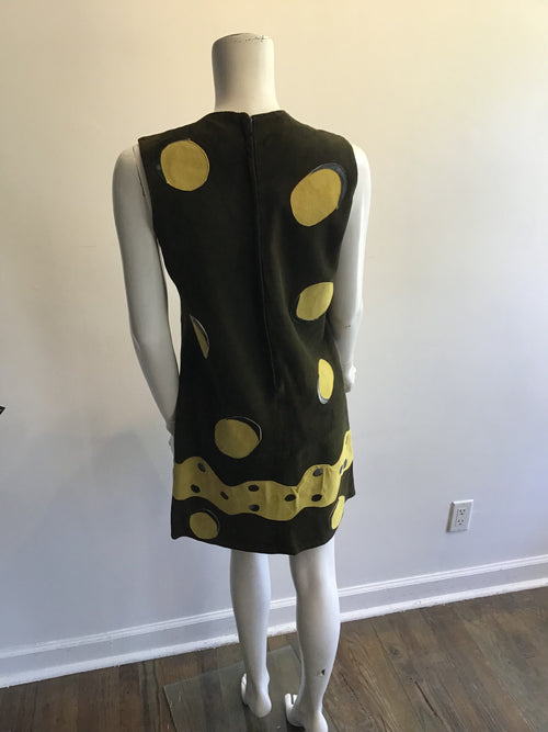 1960’s Olive Green Ultra Suede Dress Size 8