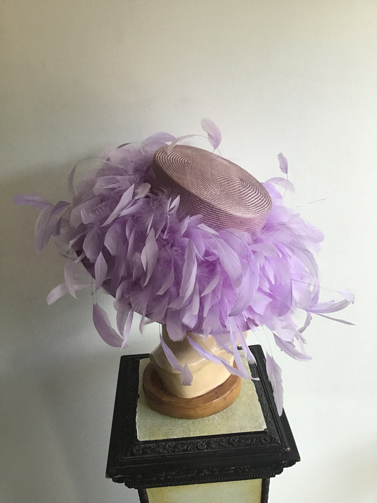2000 Whiteley Lavender Straw Hat with Feather