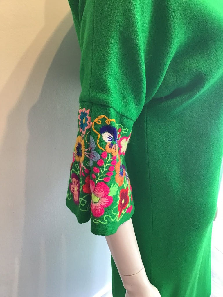 1960’s Green Wool  Maxi Dress Size 4