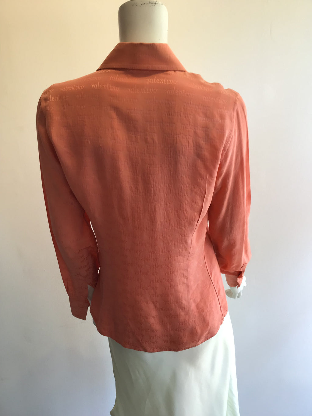 1970’s Valentino Orange Silk Blouse Size 6