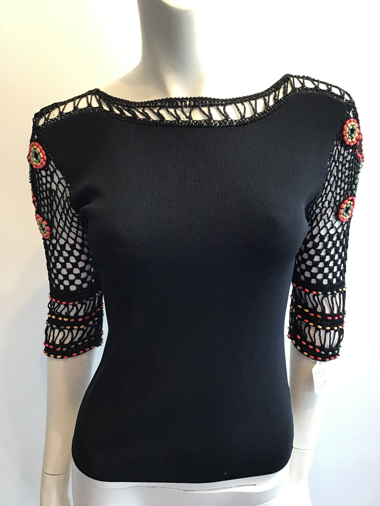 1990s Vicoise Vlack Knitted Top by Joseph A Size 6