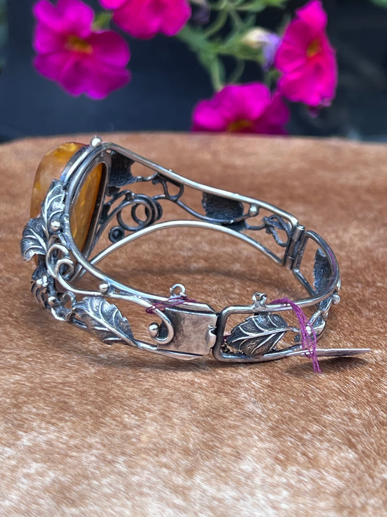 Amber and Sterling Bracelet