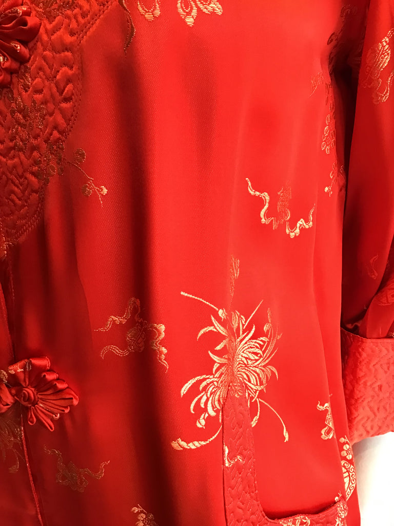 1960’s Silk Red  Chinese Robe Size 8