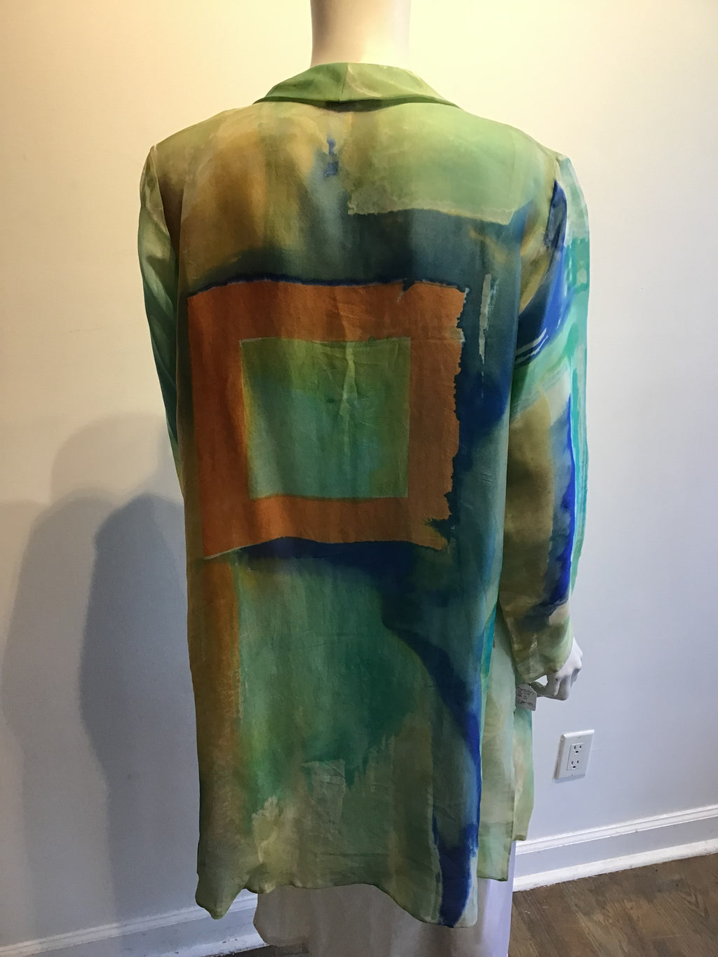 2000 Carole Waller Hand Painted Silk Jacket Size up to 12