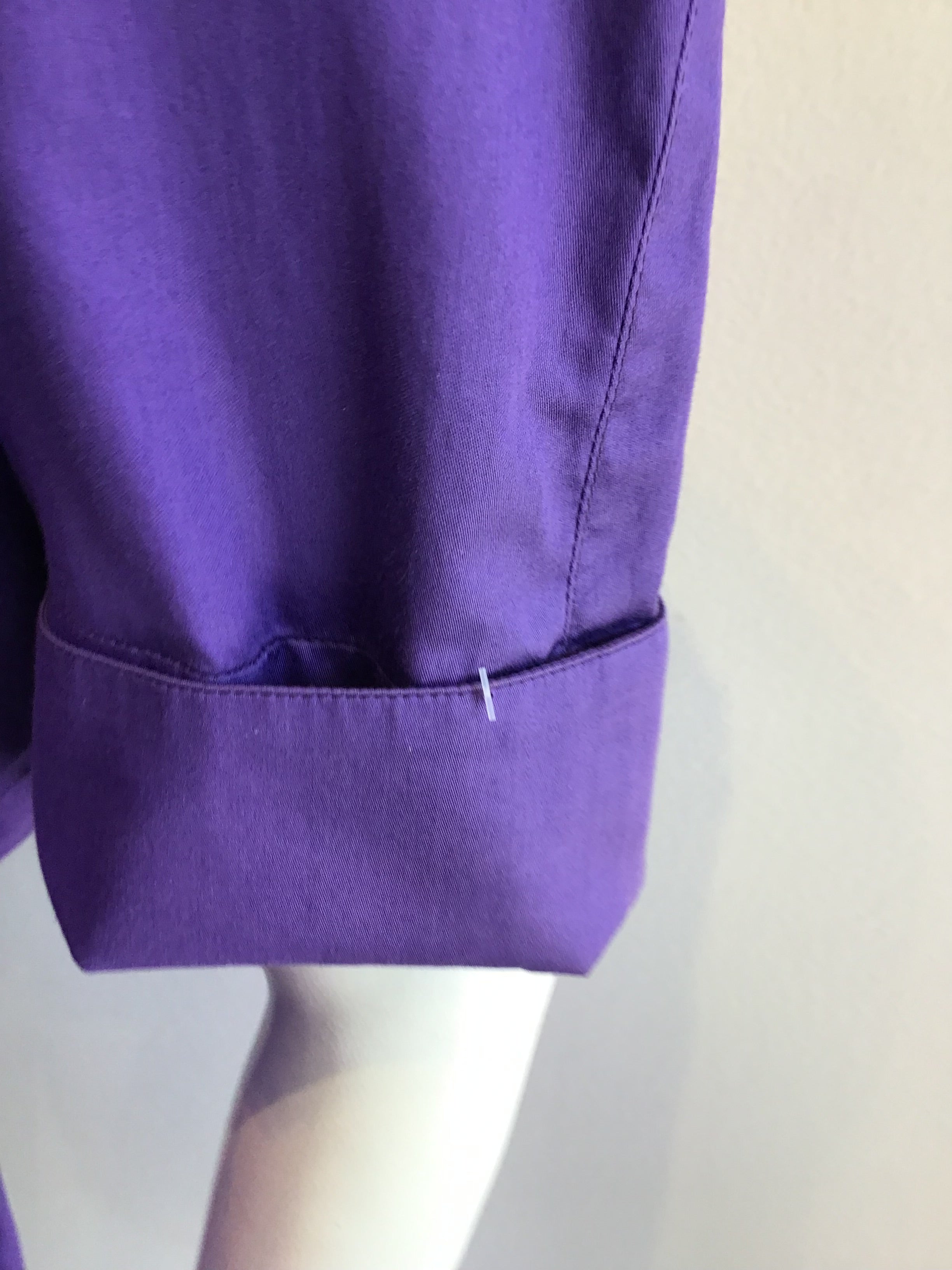 1980’s Thierry Mugler Purple Polished Cotton Dress Size 10