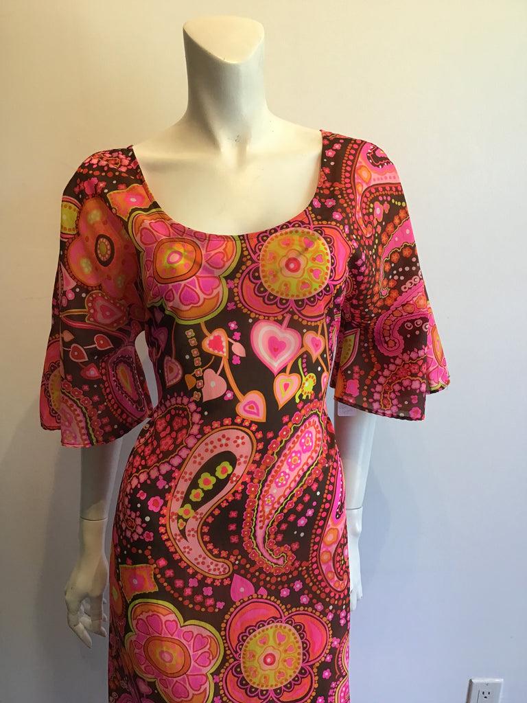 1960’s Multicolored Mr B Polyester Dress Size 8