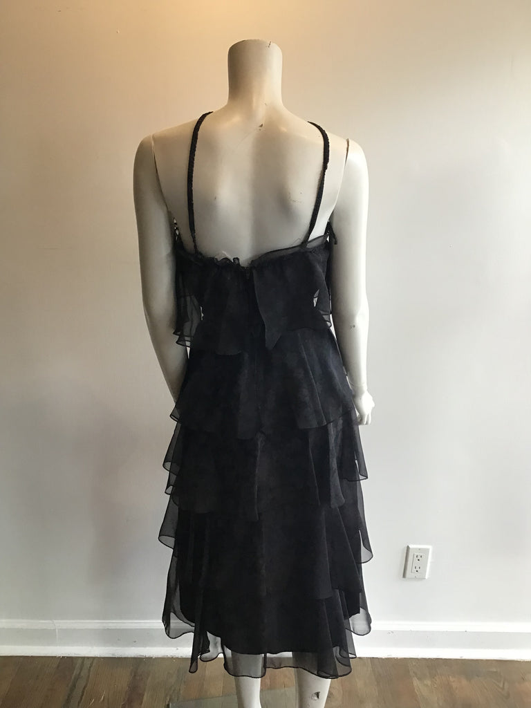 1970's Black Tiered Dress