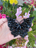 black rhinestone butterfly brooch