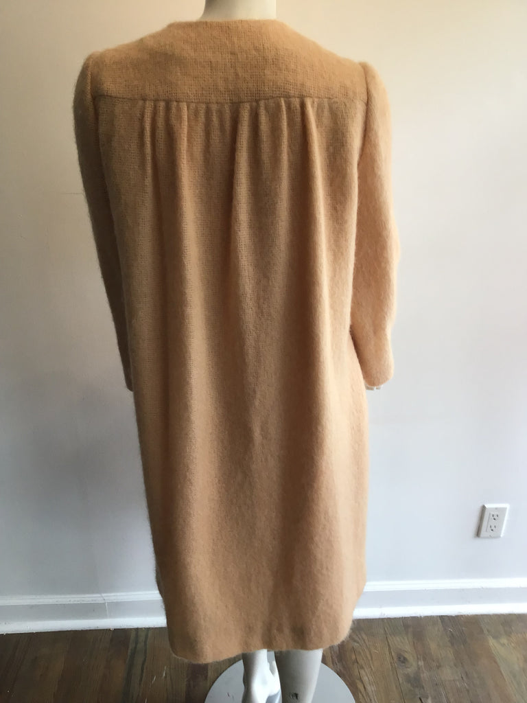 1960’s Peach Mohair Coat with Matching Scarf Size 6