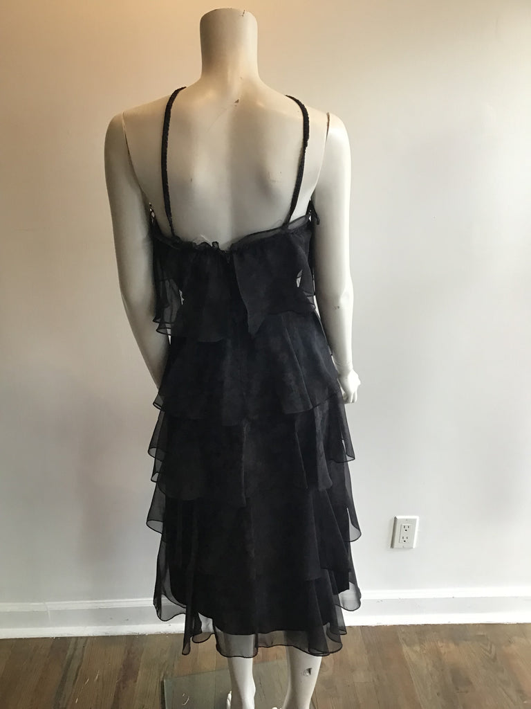 1970's Black Tiered Dress
