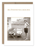 Shannon Martin all i wanted was a backrub card