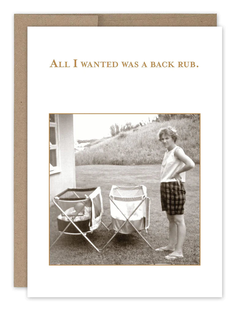 Shannon Martin all i wanted was a backrub card