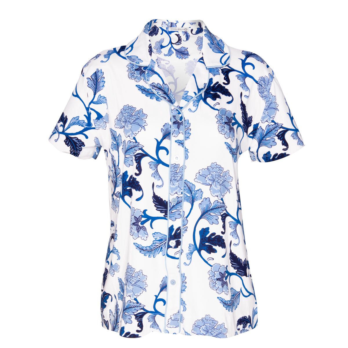 Amanda Blu Blu Acanthus Leaf Notch Collar Top